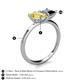 5 - Zoya Pear Shape Yellow Sapphire & Princess Shape Black Diamond 2 Stone Duo Ring 
