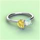 3 - Zoya Pear Shape Yellow Sapphire & Princess Shape Lab Created Opal 2 Stone Duo Ring 