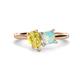 1 - Zoya Pear Shape Yellow Sapphire & Princess Shape Lab Created Opal 2 Stone Duo Ring 