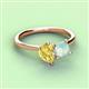 3 - Zoya Pear Shape Yellow Sapphire & Princess Shape Lab Created Opal 2 Stone Duo Ring 