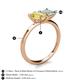 5 - Zoya Pear Shape Yellow Sapphire & Princess Shape Lab Created Opal 2 Stone Duo Ring 