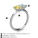 5 - Zoya Pear Shape Yellow Sapphire & Princess Shape Lab Created Opal 2 Stone Duo Ring 