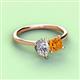 3 - Zoya Pear Shape Forever Brilliant Moissanite & Princess Shape Citrine 2 Stone Duo Ring 