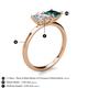 5 - Zoya Pear Shape Forever Brilliant Moissanite & Princess Shape London Blue Topaz 2 Stone Duo Ring 