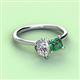 3 - Zoya Pear Shape Forever Brilliant Moissanite & Princess Shape Lab Created Alexandrite 2 Stone Duo Ring 