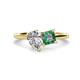 1 - Zoya Pear Shape Forever Brilliant Moissanite & Princess Shape Lab Created Alexandrite 2 Stone Duo Ring 