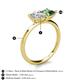5 - Zoya Pear Shape Forever Brilliant Moissanite & Princess Shape Lab Created Alexandrite 2 Stone Duo Ring 