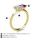 5 - Zoya Pear Shape Forever One Moissanite & Princess Shape Amethyst 2 Stone Duo Ring 