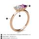 5 - Zoya Pear Shape Forever One Moissanite & Princess Shape Amethyst 2 Stone Duo Ring 