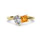 1 - Zoya Pear Shape Forever One Moissanite & Princess Shape Citrine 2 Stone Duo Ring 