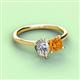 3 - Zoya Pear Shape Forever One Moissanite & Princess Shape Citrine 2 Stone Duo Ring 
