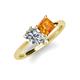 4 - Zoya Pear Shape Forever One Moissanite & Princess Shape Citrine 2 Stone Duo Ring 