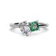 1 - Zoya Pear Shape Forever One Moissanite & Princess Shape Lab Created Alexandrite 2 Stone Duo Ring 