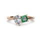1 - Zoya Pear Shape Forever One Moissanite & Princess Shape Lab Created Alexandrite 2 Stone Duo Ring 