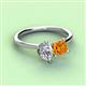 3 - Zoya Pear Shape Forever One Moissanite & Princess Shape Citrine 2 Stone Duo Ring 