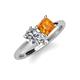 4 - Zoya Pear Shape Forever One Moissanite & Princess Shape Citrine 2 Stone Duo Ring 