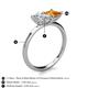 5 - Zoya Pear Shape Forever One Moissanite & Princess Shape Citrine 2 Stone Duo Ring 
