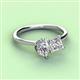 3 - Zoya Pear Shape Forever One Moissanite & Princess Shape Certified Lab Grown Diamond 2 Stone Duo Ring 