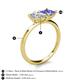5 - Zoya Pear Shape Forever Brilliant Moissanite & Princess Shape Tanzanite 2 Stone Duo Ring 