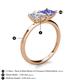 5 - Zoya Pear Shape Forever Brilliant Moissanite & Princess Shape Tanzanite 2 Stone Duo Ring 