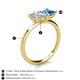 5 - Zoya Pear Shape GIA Certified Diamond & Princess Shape Blue Topaz 2 Stone Duo Ring 