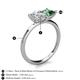 5 - Zoya Pear Shape GIA Certified Diamond & Princess Shape Lab Created Alexandrite 2 Stone Duo Ring 