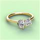 3 - Zoya Pear Shape GIA Certified Diamond & Princess Shape Forever Brilliant Moissanite 2 Stone Duo Ring 