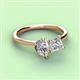 3 - Zoya Pear Shape GIA Certified Diamond & Princess Shape Forever Brilliant Moissanite 2 Stone Duo Ring 
