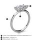 5 - Zoya Pear Shape GIA Certified Diamond & Princess Shape Forever One Moissanite 2 Stone Duo Ring 