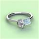 3 - Zoya Pear Shape GIA Certified Diamond & Princess Shape Aquamarine 2 Stone Duo Ring 