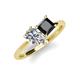 4 - Zoya Pear Shape GIA Certified Diamond & Princess Shape Black Diamond 2 Stone Duo Ring 