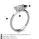 5 - Zoya Pear Shape GIA Certified Diamond & Princess Shape Black Diamond 2 Stone Duo Ring 