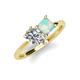 4 - Zoya Pear Shape GIA Certified Diamond & Princess Shape Lab Created Opal 2 Stone Duo Ring 
