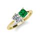 4 - Zoya Pear Shape Certified Lab Grown Diamond & Princess Shape Lab Created Emerald 2 Stone Duo Ring 