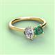 3 - Zoya Pear Shape Certified Lab Grown Diamond & Princess Shape Lab Created Alexandrite 2 Stone Duo Ring 