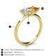 5 - Zoya Pear Shape Certified Lab Grown Diamond & Princess Shape Citrine 2 Stone Duo Ring 