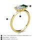 5 - Zoya Pear Shape Certified Lab Grown Diamond & Princess Shape London Blue Topaz 2 Stone Duo Ring 