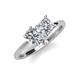 4 - Zoya Pear Shape Certified Lab Grown Diamond & Princess Shape Forever One Moissanite 2 Stone Duo Ring 