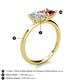 5 - Zoya Pear Shape Certified Lab Grown Diamond & Princess Shape Pink Tourmaline 2 Stone Duo Ring 