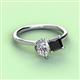 3 - Zoya Pear Shape Certified Lab Grown Diamond & Princess Shape Black Diamond 2 Stone Duo Ring 