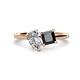 1 - Zoya Pear Shape Certified Lab Grown Diamond & Princess Shape Black Diamond 2 Stone Duo Ring 