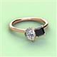 3 - Zoya Pear Shape Certified Lab Grown Diamond & Princess Shape Black Diamond 2 Stone Duo Ring 