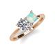 4 - Zoya Pear Shape Certified Lab Grown Diamond & Princess Shape Lab Created Opal 2 Stone Duo Ring 