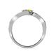 5 - Eleni Round Yellow and White Diamond with Side Diamonds Bypass Ring 