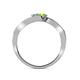 5 - Eleni Round Diamond and Peridot with Side Diamonds Bypass Ring 
