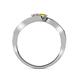 5 - Eleni Round Diamond and Yellow Sapphire with Side Diamonds Bypass Ring 