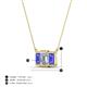5 - Veronica 6x4 mm Emerald Shape GIA Certified Diamond and Tanzanite Three Stone Pendant Necklace 