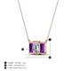 5 - Veronica 6x4 mm Emerald Shape GIA Certified Diamond and Amethyst Three Stone Pendant Necklace 