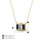 5 - Veronica 6x4 mm Emerald Shape GIA Certified Diamond and Black Diamond Three Stone Pendant Necklace 