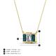 5 - Veronica 6x4 mm Emerald Shape GIA Certified Diamond and London Blue Topaz Three Stone Pendant Necklace 